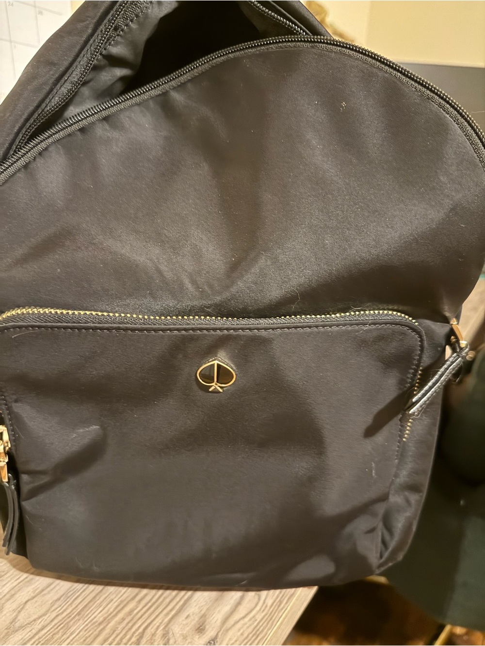 kate spade Black Backpack with Gold Hardware